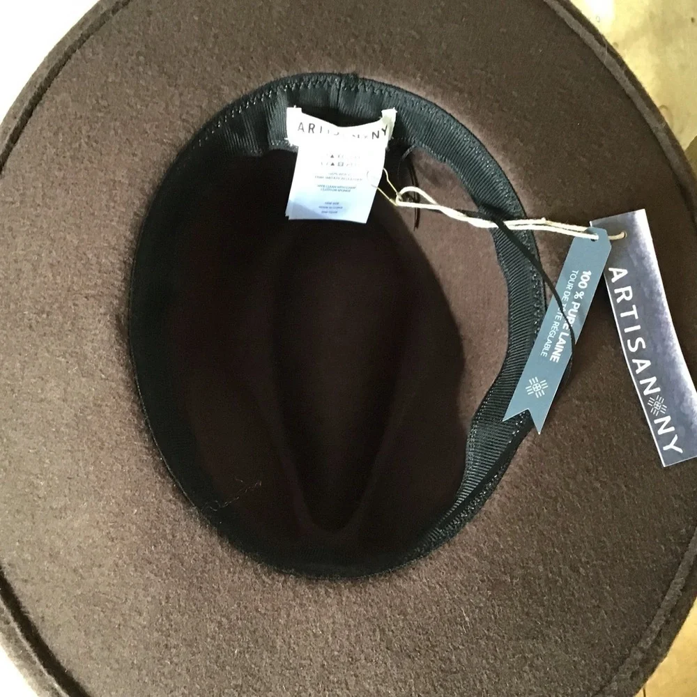Artisan NY chocolate brown wool cowboy/ outback hat. NWT one size. 3” br…